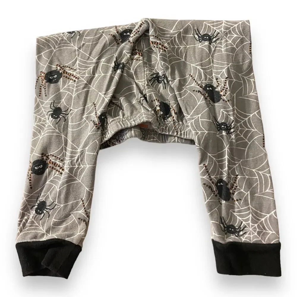 Gymboree Unisex Pajamas Sz 4 Spiderweb Halloween Shop Gymmies‎ PJs Gray Black